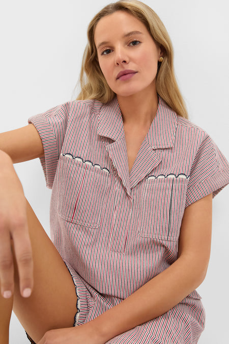 Red and Blue Stripe Scottie Shirt