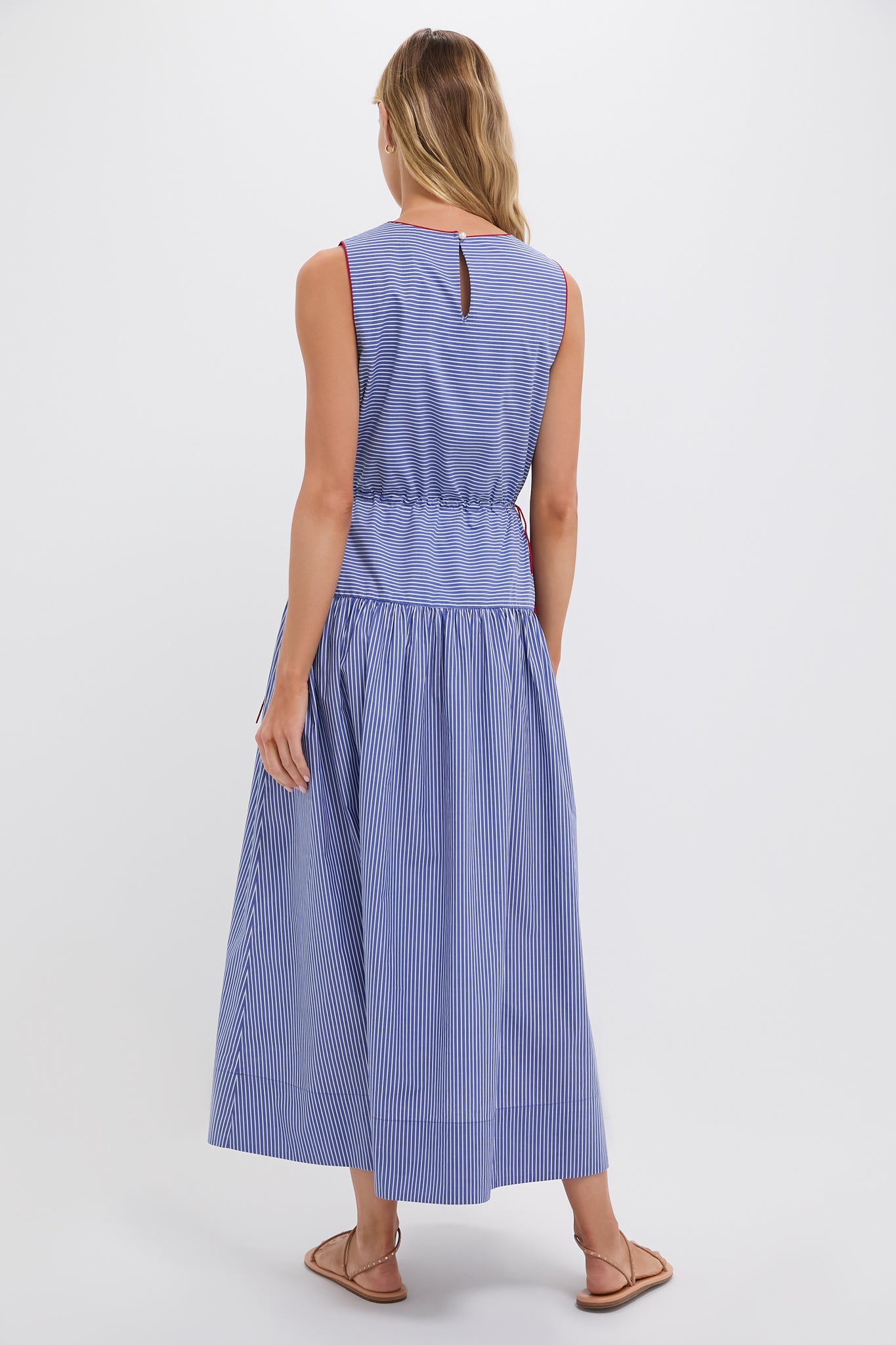 Royal Blue and White Stripe Charlotte Maxi Dress