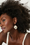White Sundial Earrings